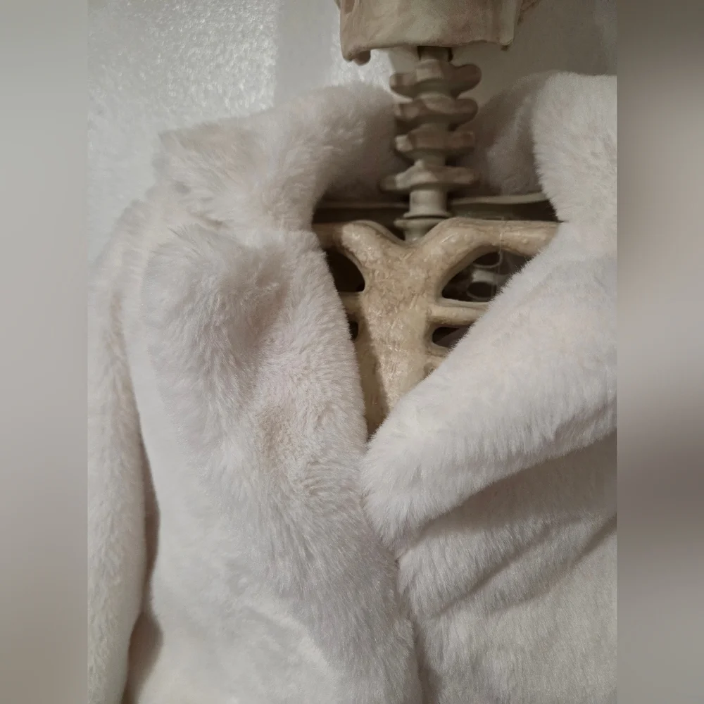 Knitworks White Faux Fur Jacket